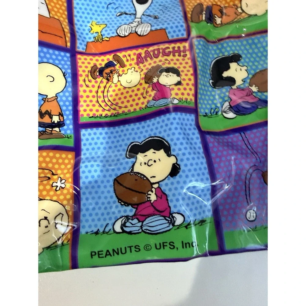 Vintage Peanuts Tote Bag PVC 90s Charlie Brown Snoopy Woodstock Cartoon‎ Linus L